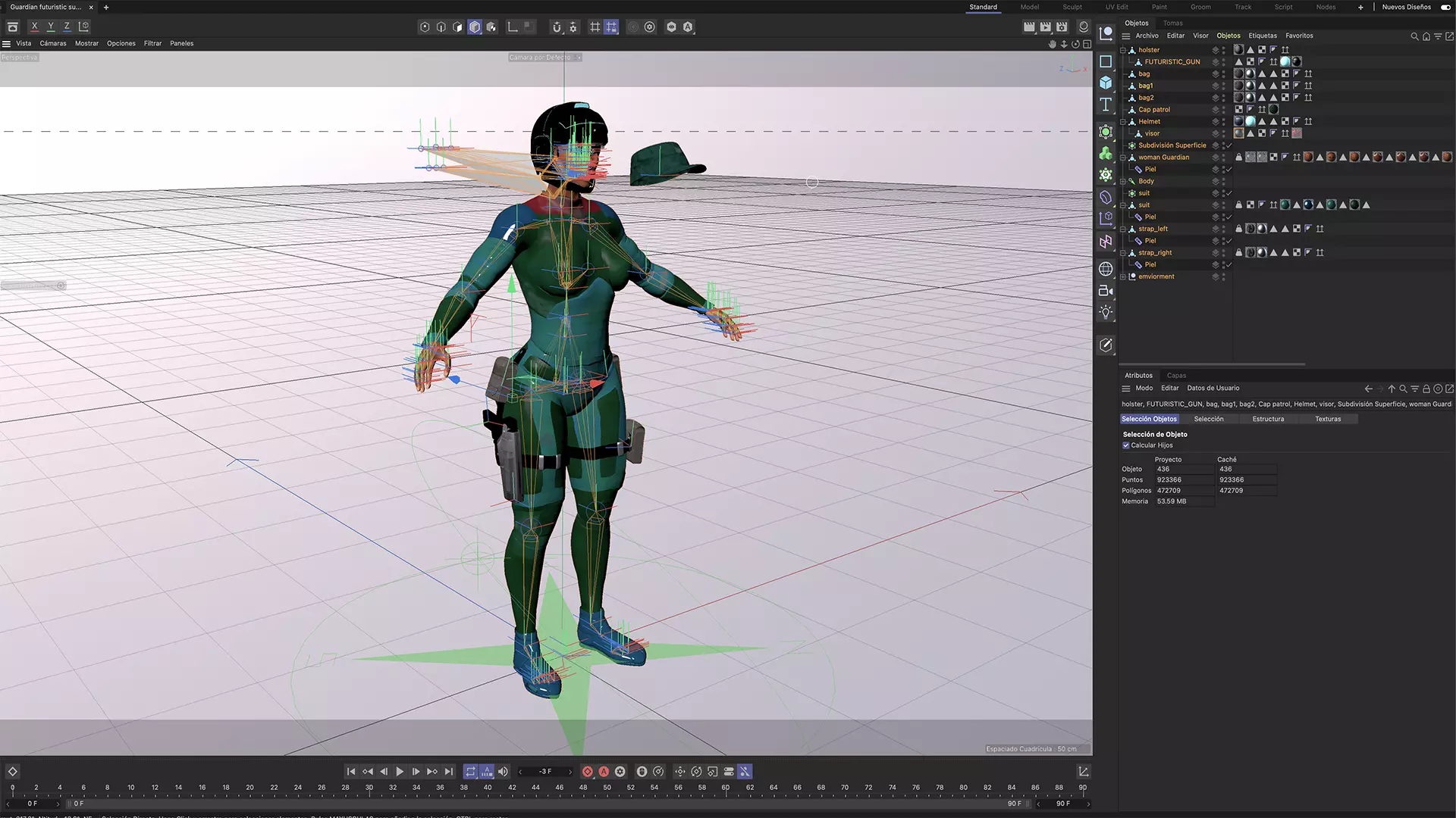 Futuristic Soldier Guardian 3D model_38