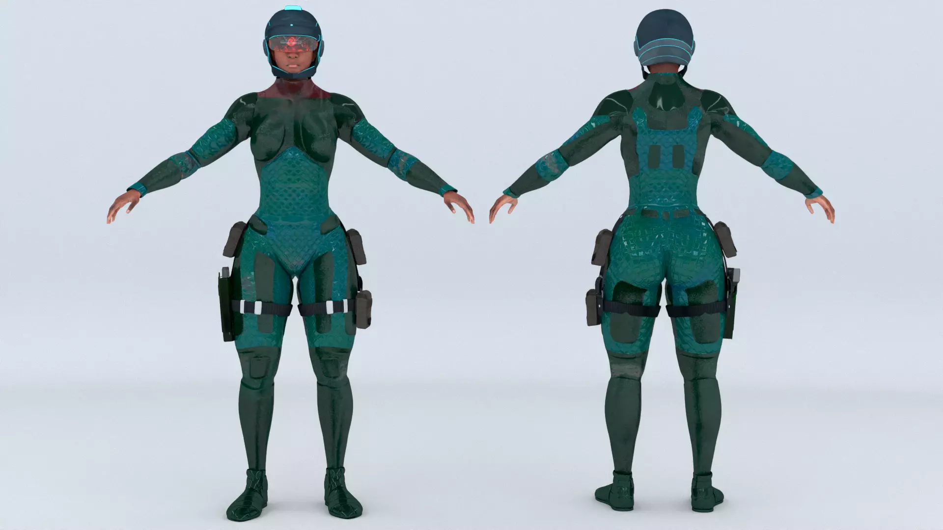 Futuristic Soldier Guardian 3D model_1