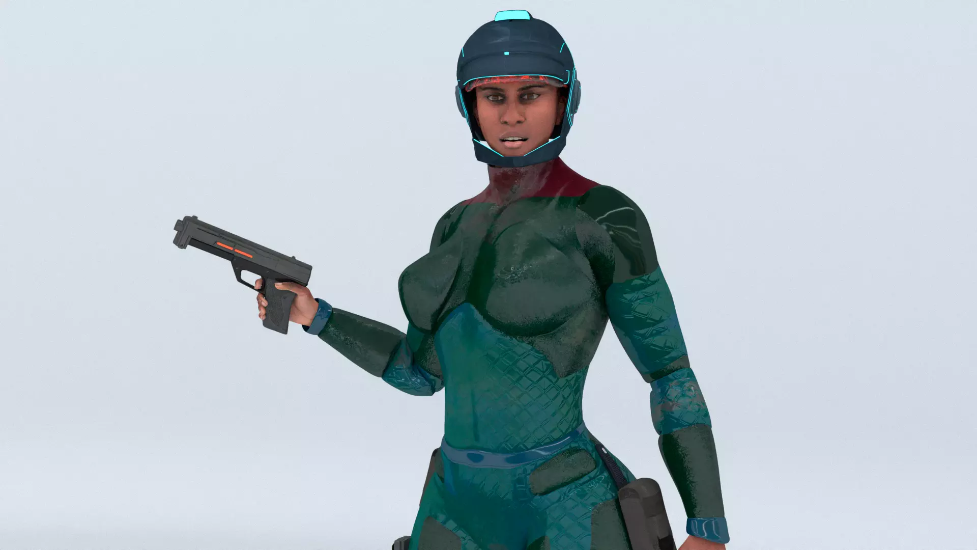 Futuristic Soldier Guardian 3D model_12