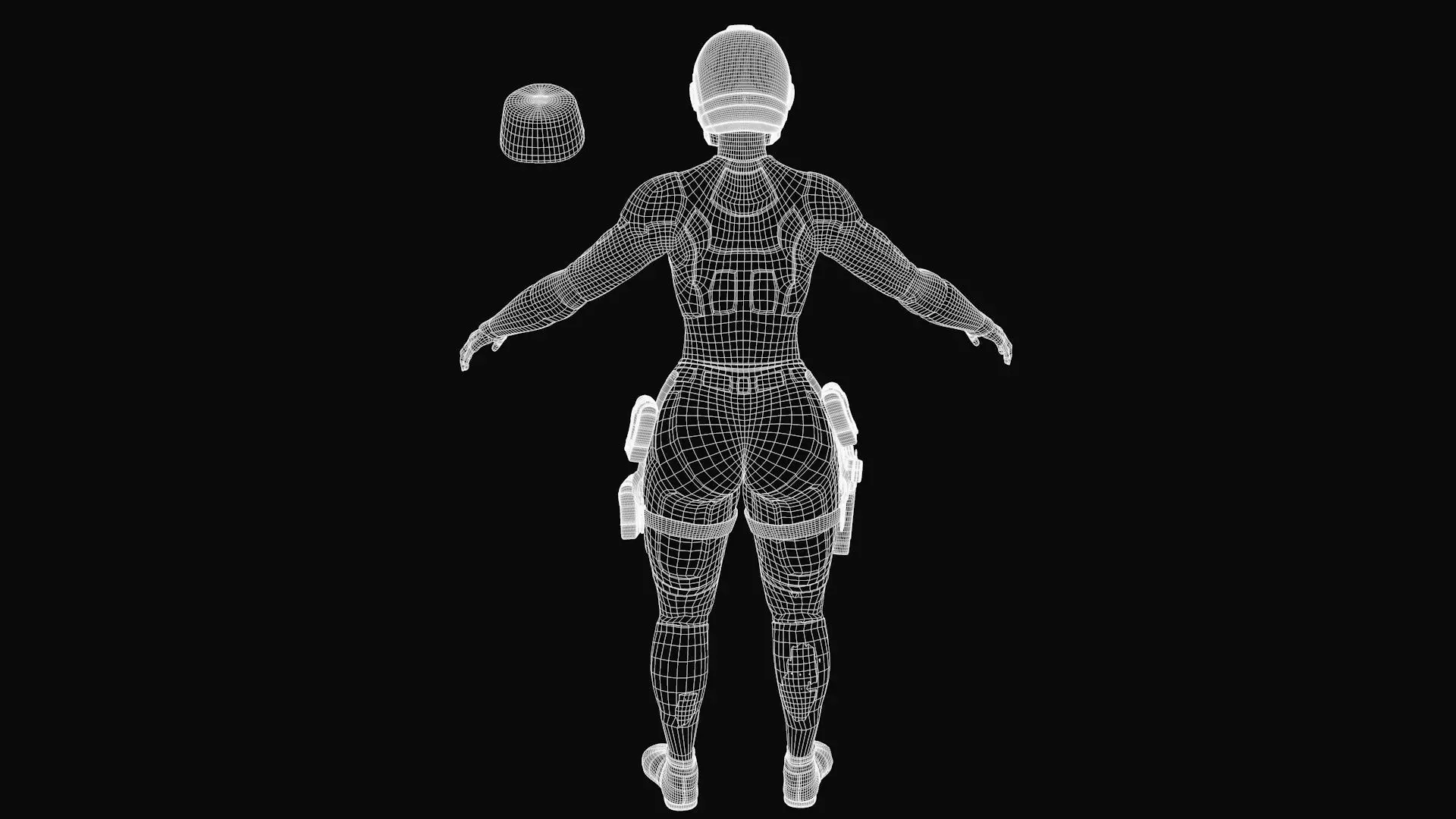 Futuristic Soldier Guardian 3D model_41