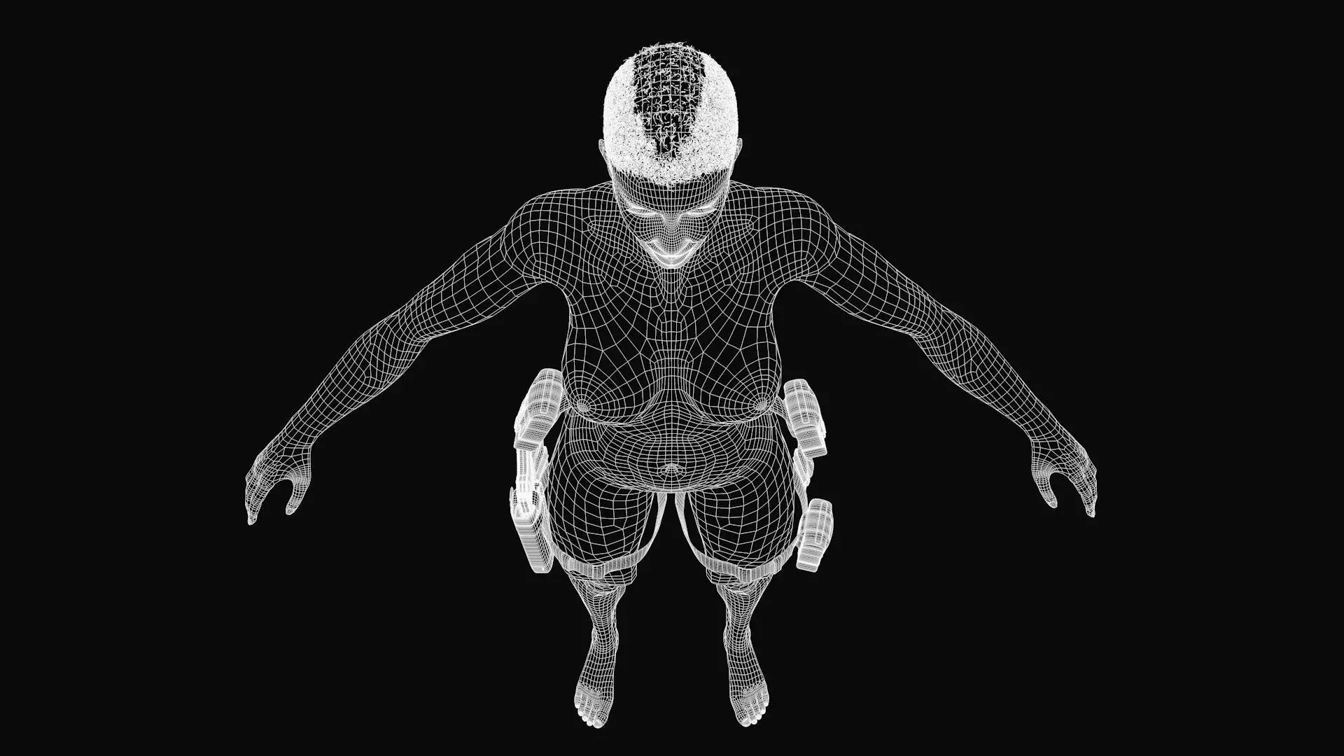 Futuristic Soldier Guardian 3D model_44