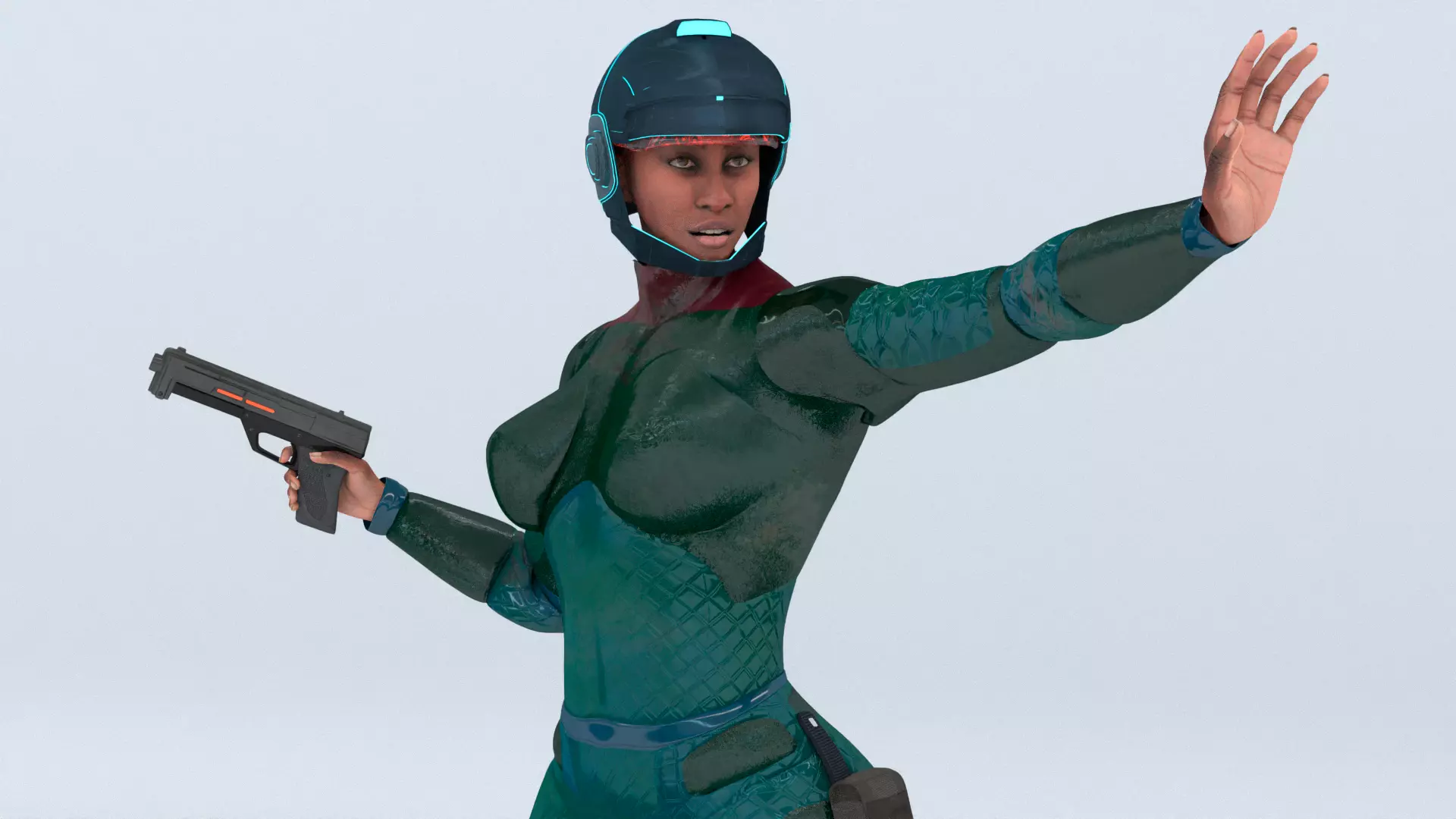 Futuristic Soldier Guardian 3D model_14