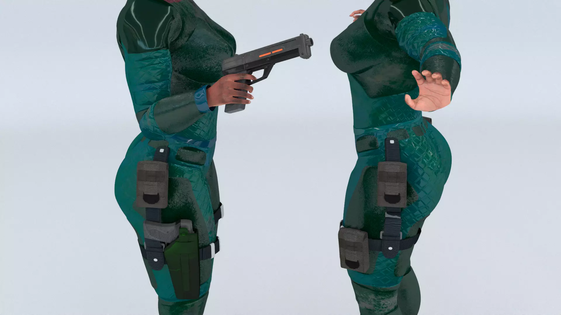 Futuristic Soldier Guardian 3D model_15