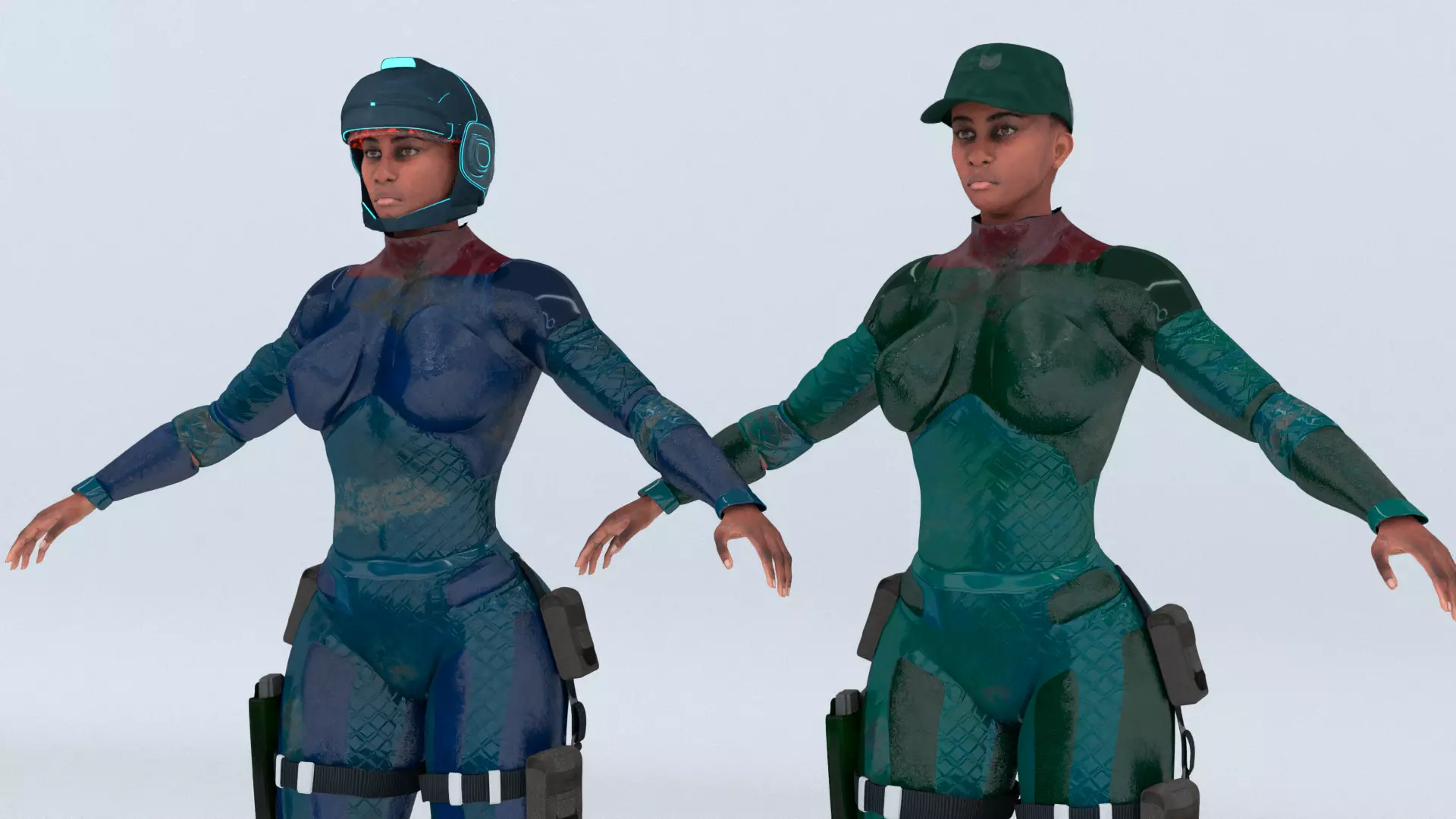 Futuristic Soldier Guardian 3D model_5