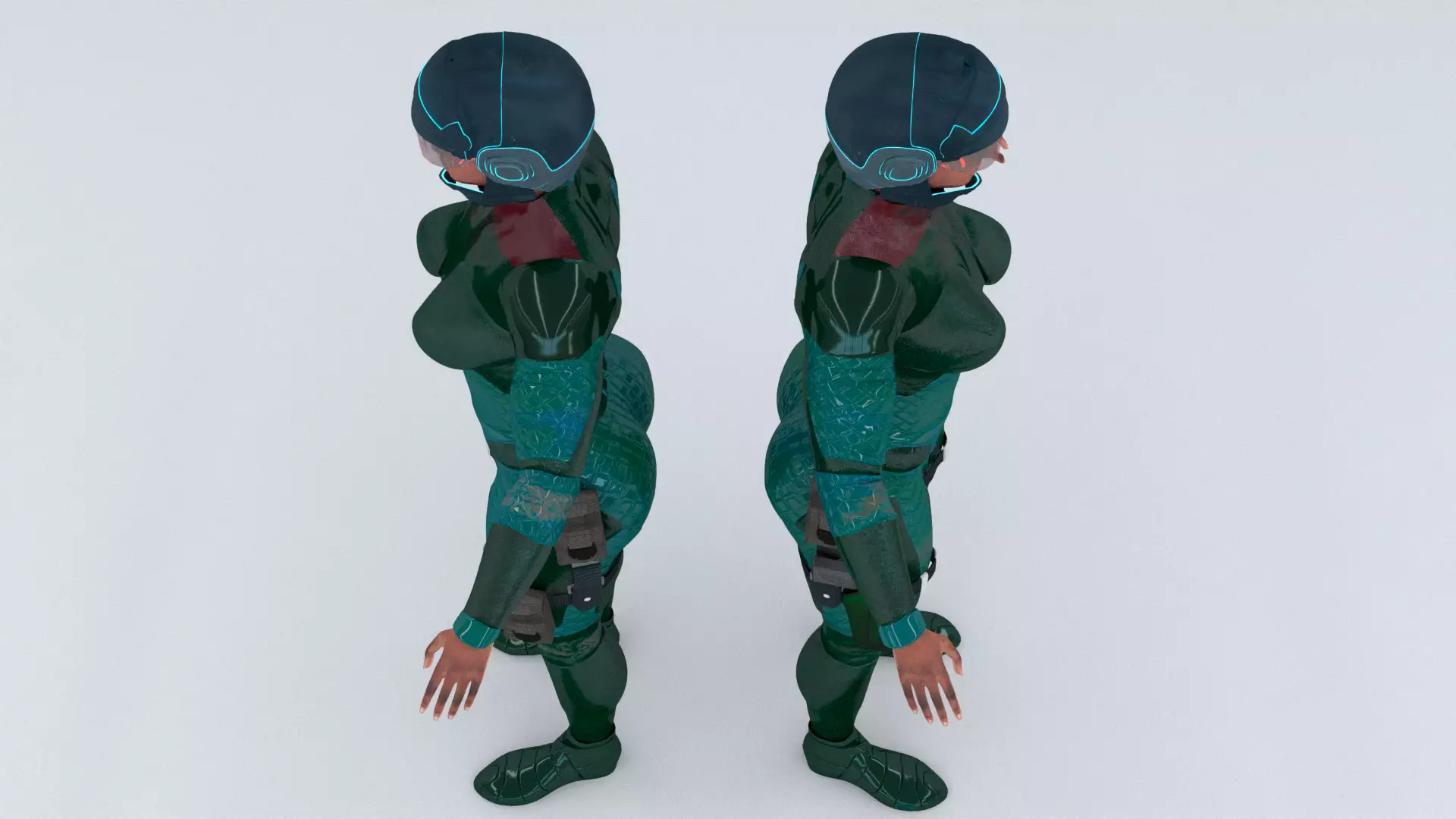 Futuristic Soldier Guardian 3D model_9