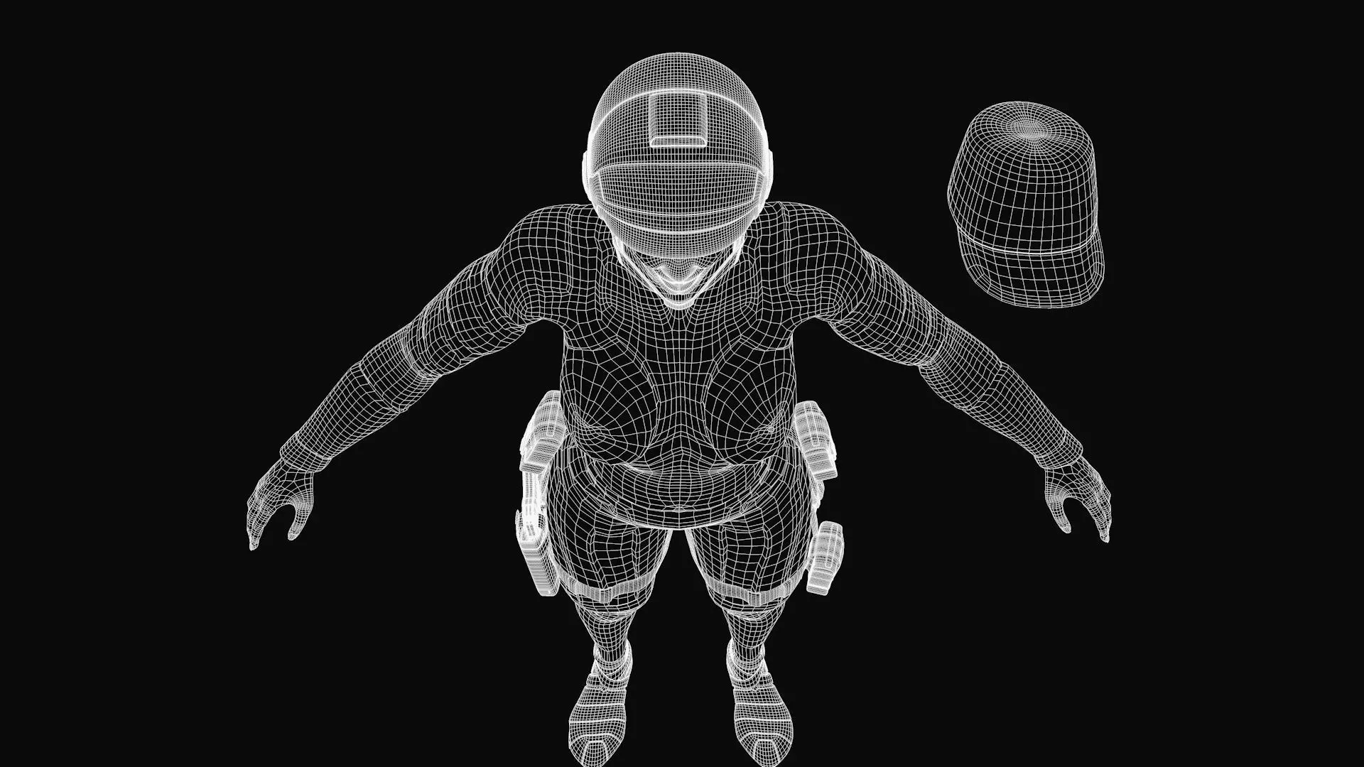 Futuristic Soldier Guardian 3D model_43