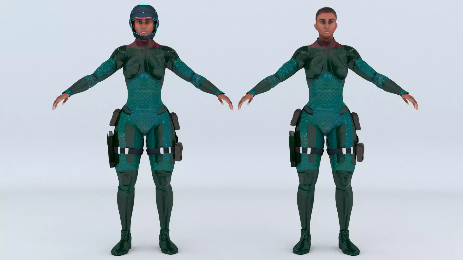 Futuristic Soldier Guardian 3D model_3