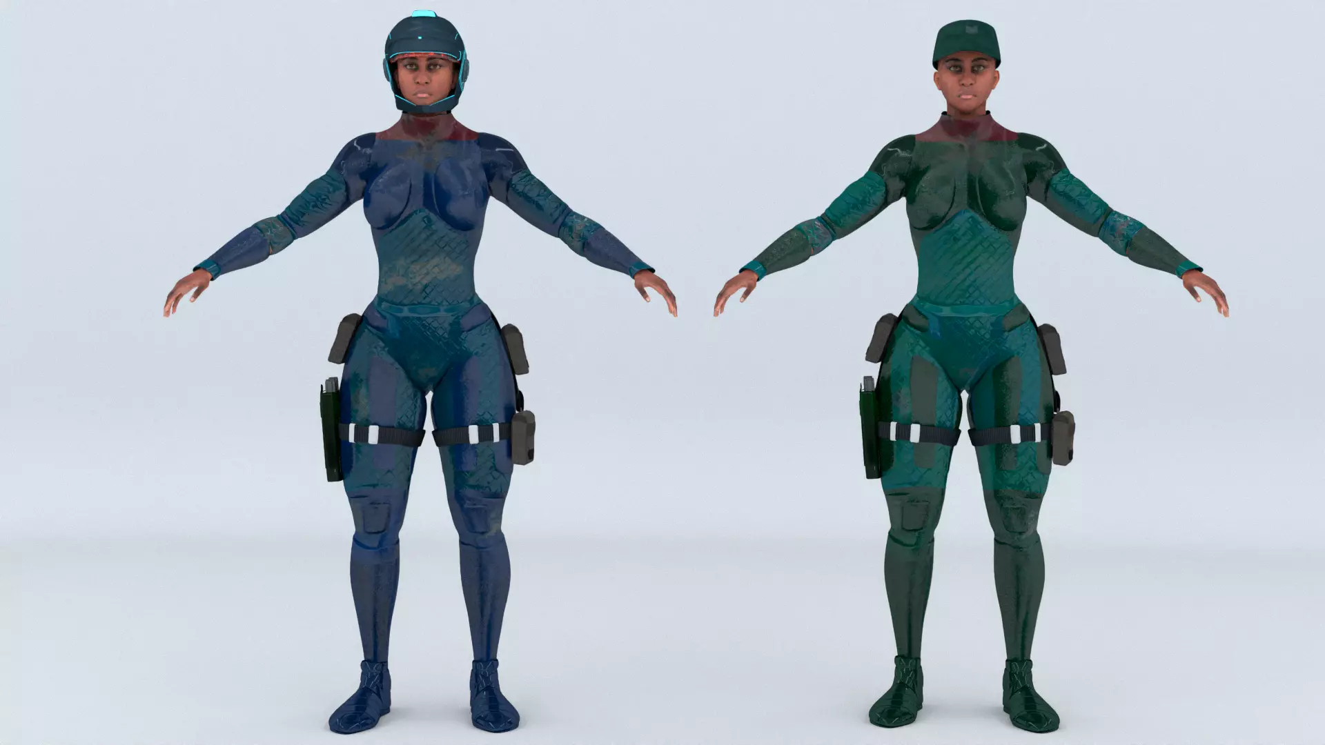 Futuristic Soldier Guardian 3D model_7