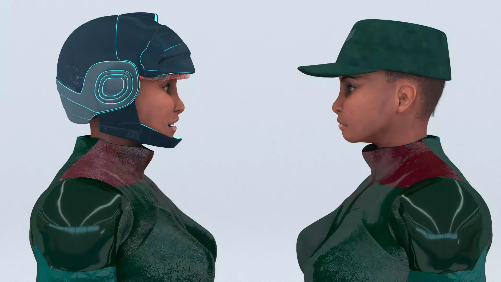 Futuristic Soldier Guardian 3D model_17