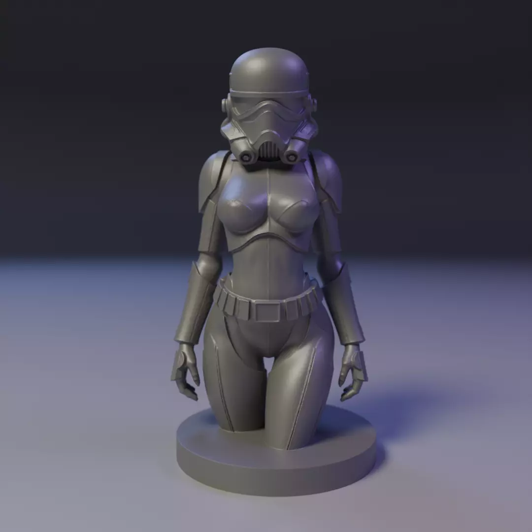 stormtrooper woman 3D print model_16