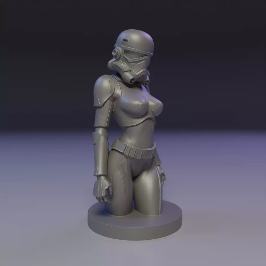 stormtrooper woman 3D print model_9