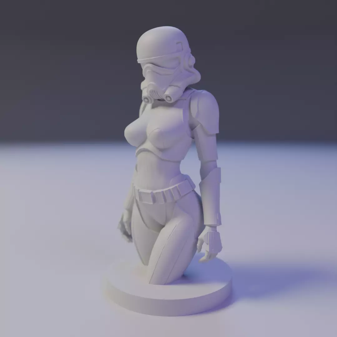 stormtrooper woman 3D print model_10