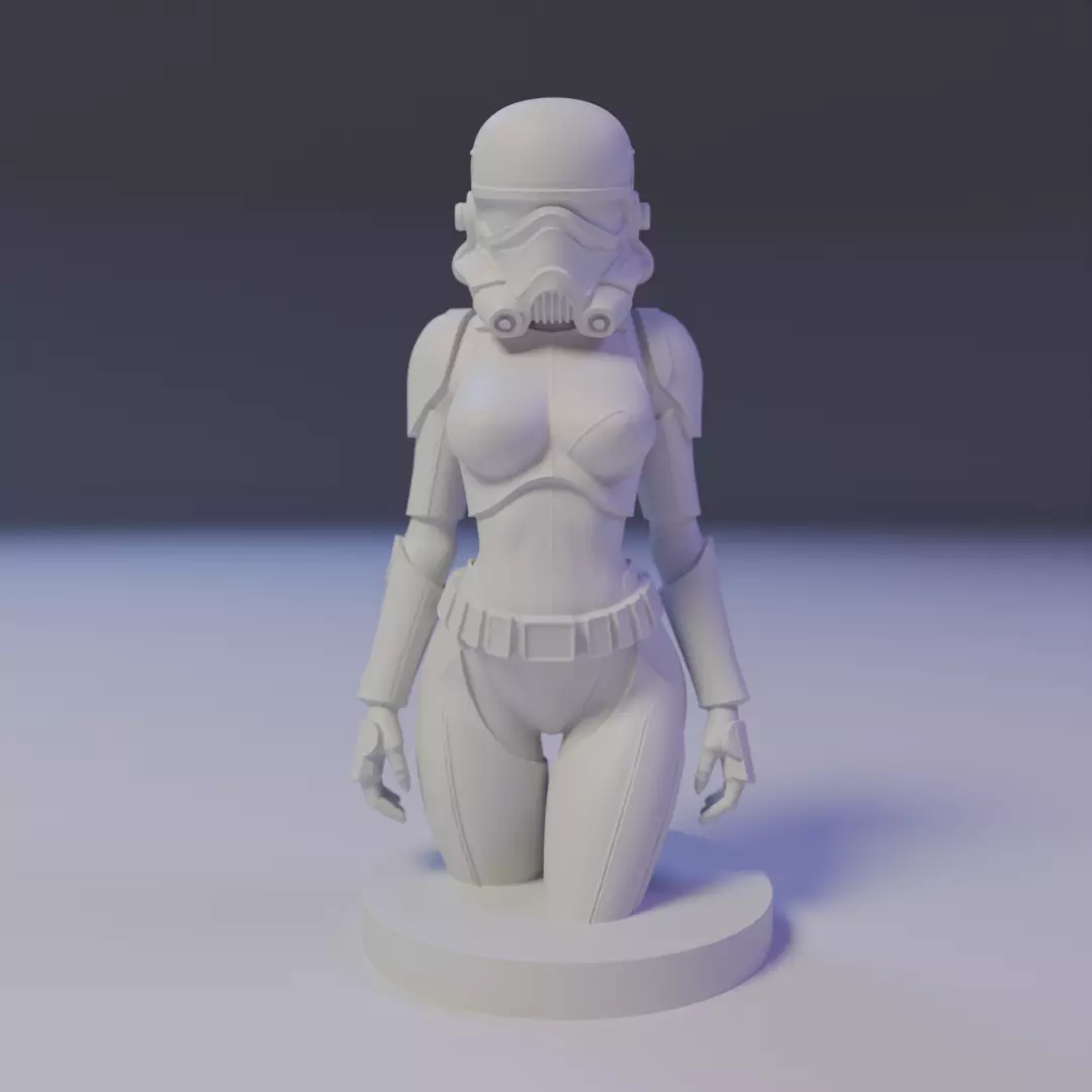 stormtrooper woman 3D print model_15