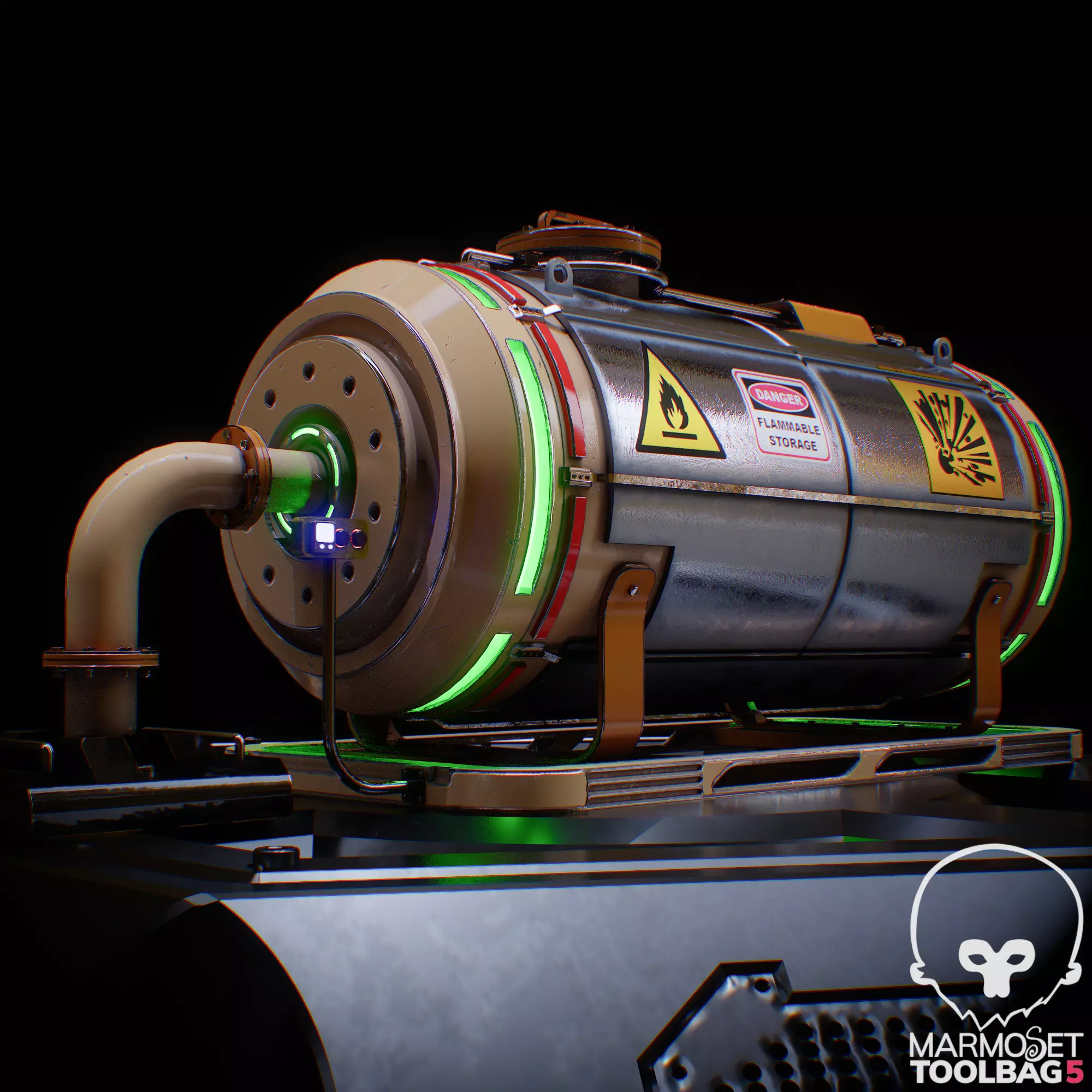 Sci-fi Gas Tank 3D model_0
