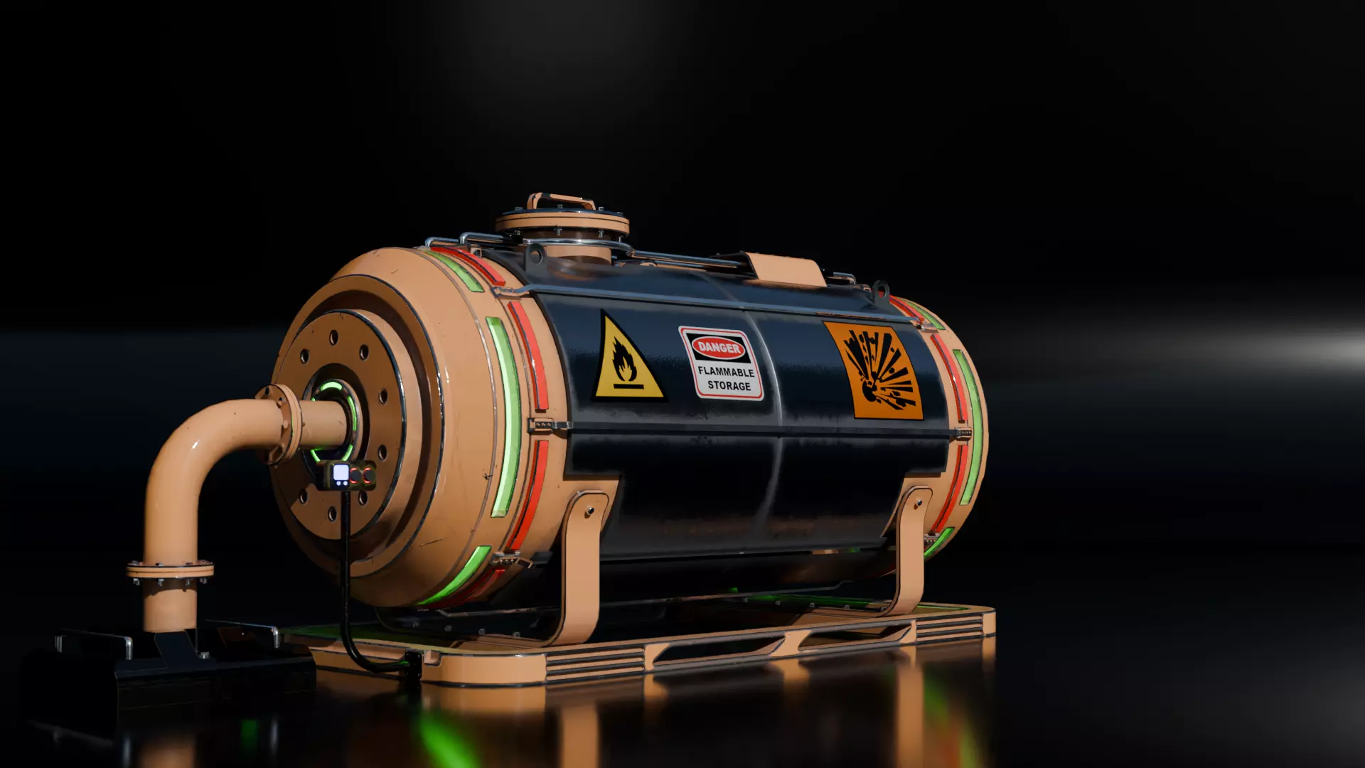 Sci-fi Gas Tank 3D model_8