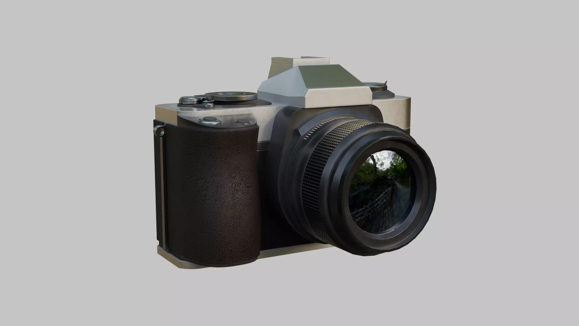 Vintage Film Camera Low-poly 3D model_0