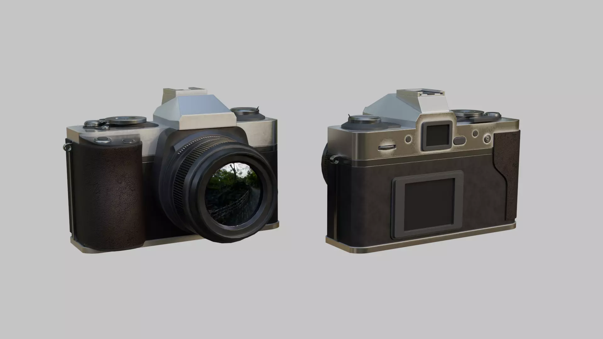 Vintage Film Camera Low-poly 3D model_1