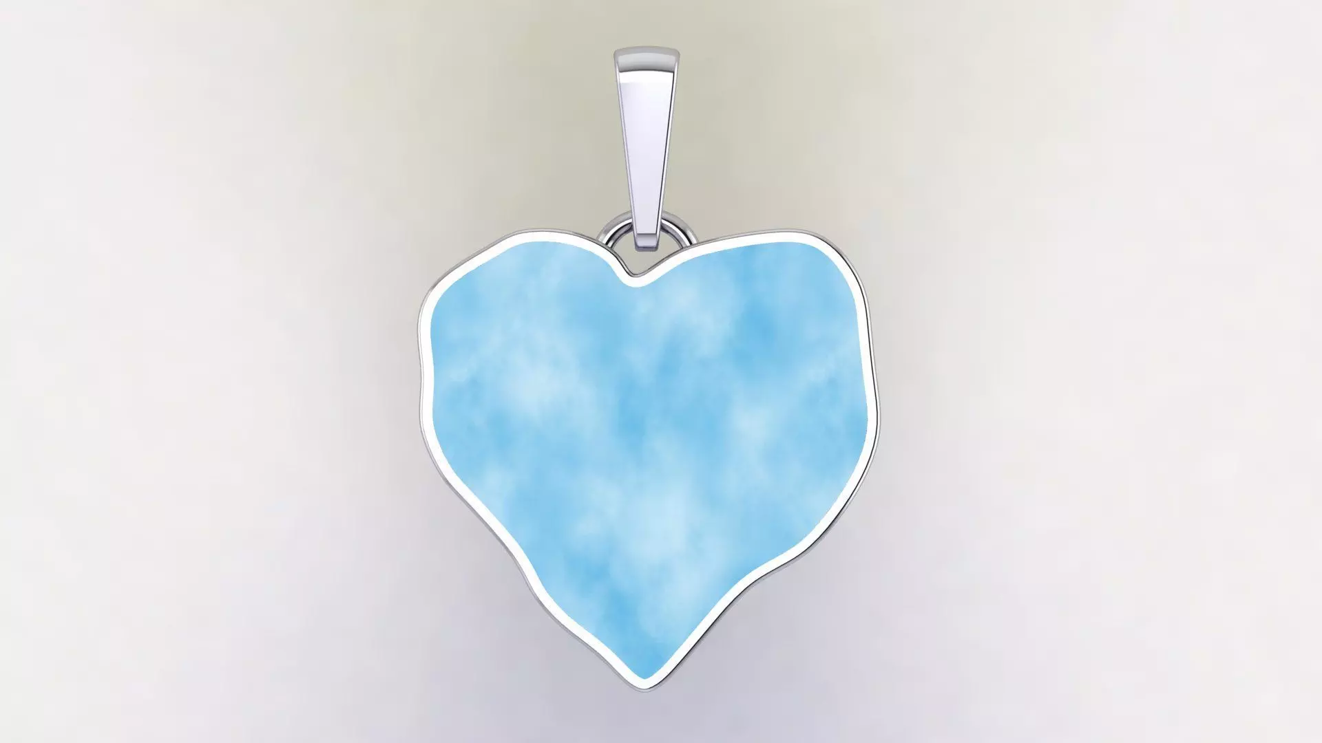 Pendant heart for enamel 3D model 3D print model_1