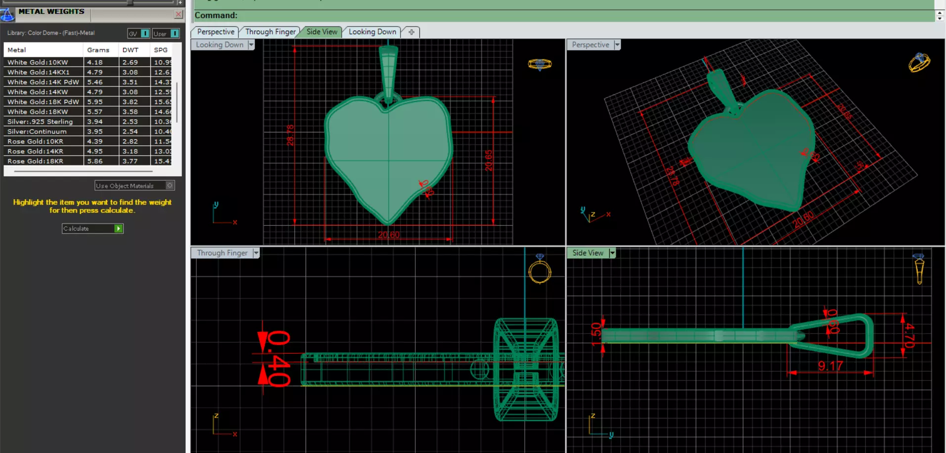 Pendant heart for enamel 3D model 3D print model_4