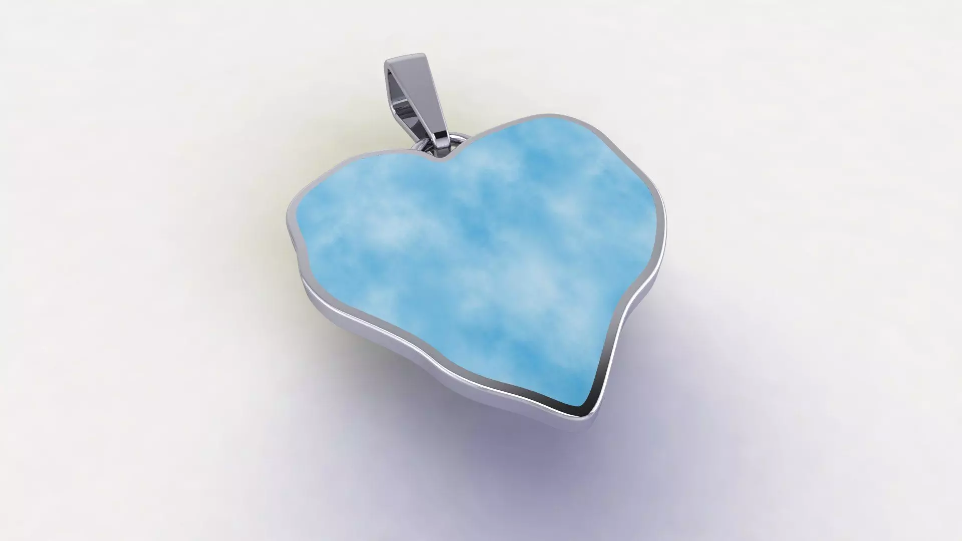 Pendant heart for enamel 3D model 3D print model_0