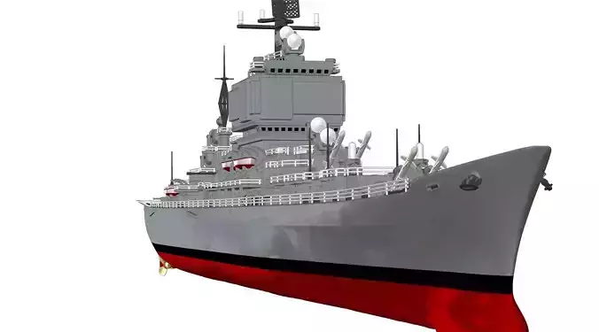 USS Long Beach CGN 9 3D print model