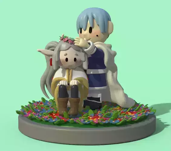 FRIEREN AND HIMMEL CHIBI - PARTS AND COMPLETE 3D print model