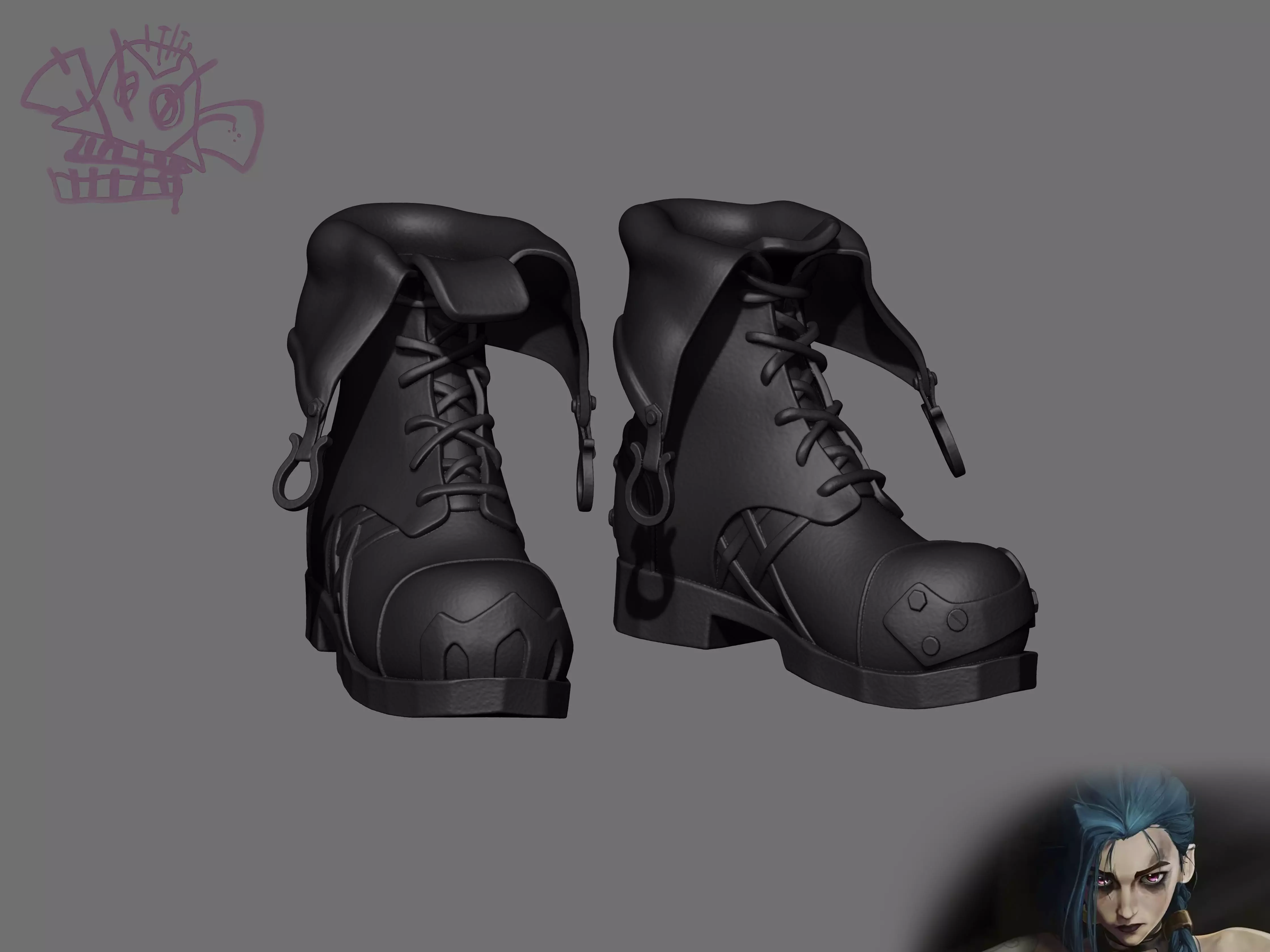 Jinx Arcane Boots - League of Legends  3D print model_0