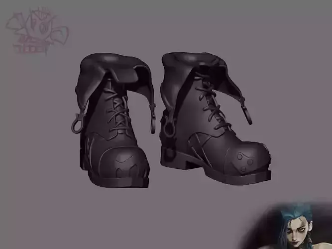 Jinx Arcane Boots - League of Legends  3D print model