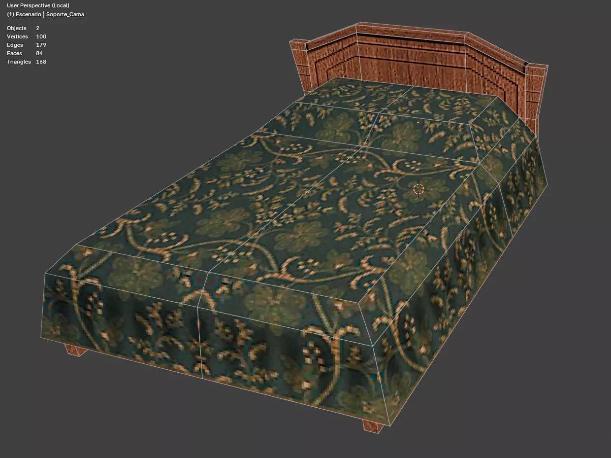 Lowpoly Bed Low-poly 3D model_2