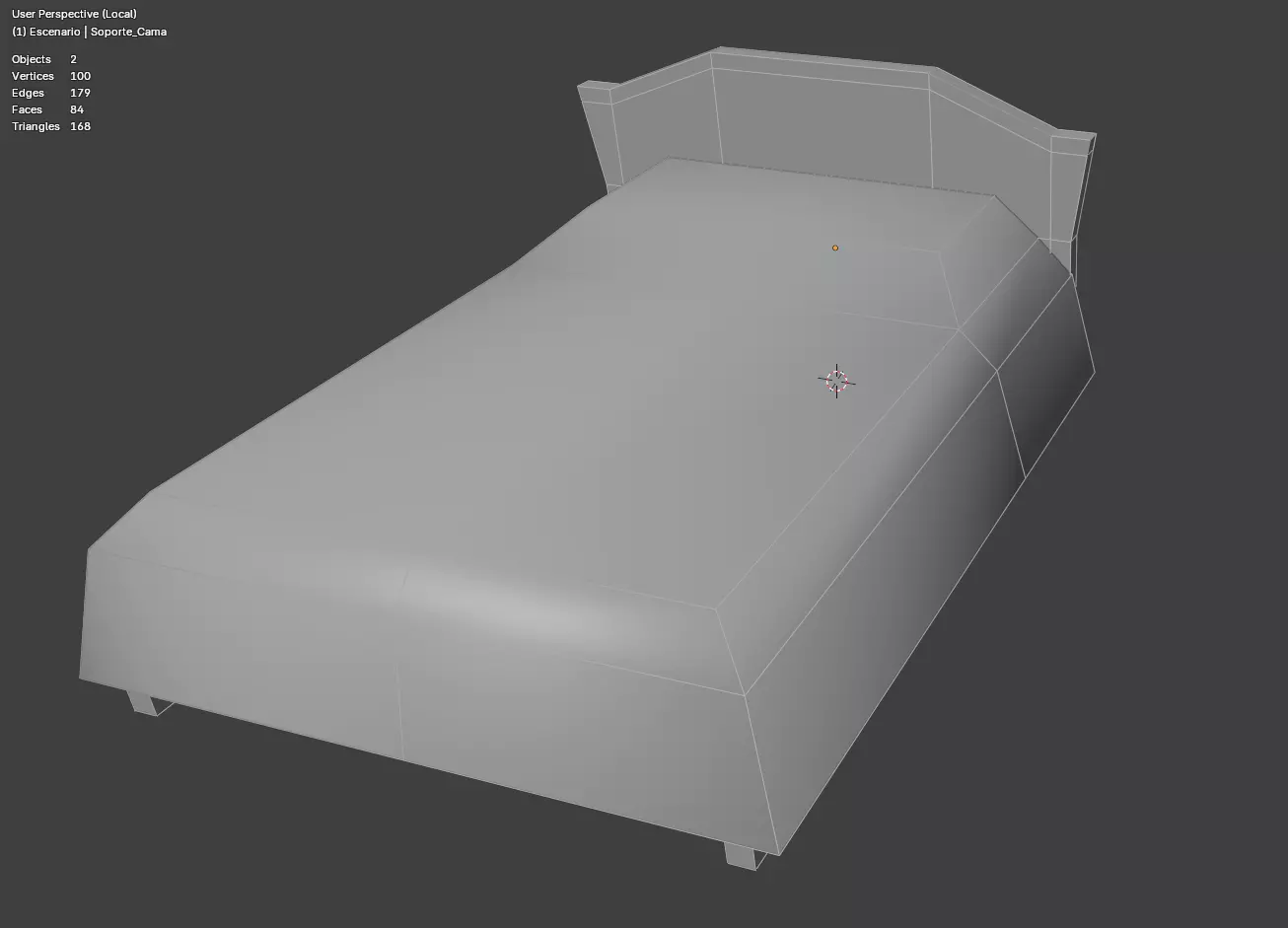 Lowpoly Bed Low-poly 3D model_1