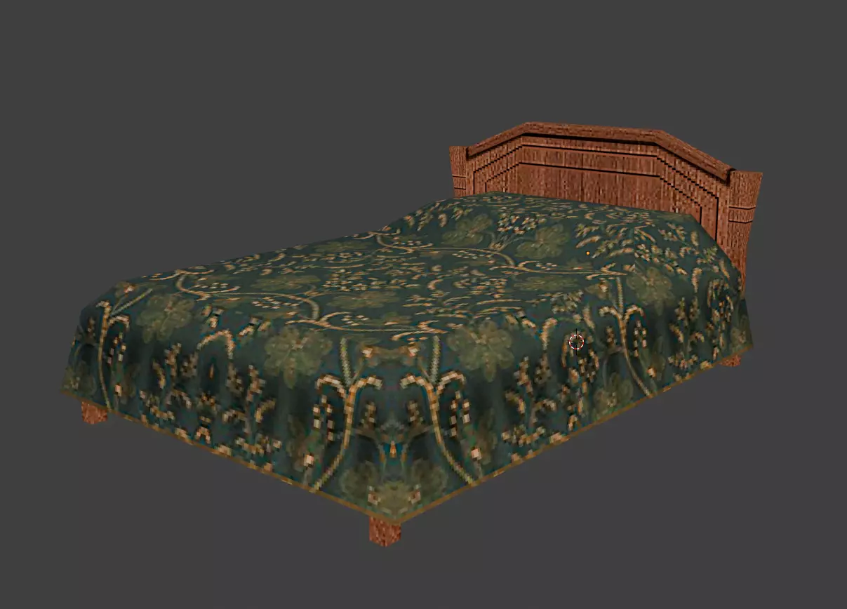 Lowpoly Bed Low-poly 3D model_0