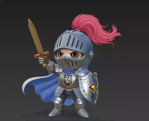Chibi Knight of Light - Tiny Hero Big Heart Low-poly 3D model