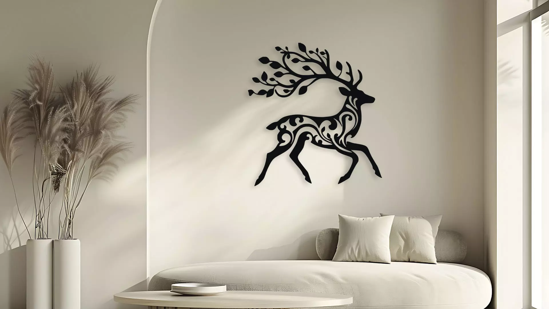 Deer Wall Art Decor Laser Cut 3D Print Ready 3D model_5
