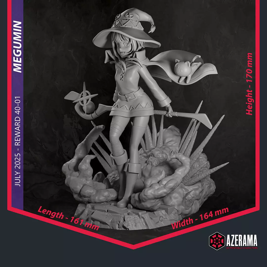 Megumin STL Ready for 3D Printing 3D print model_13