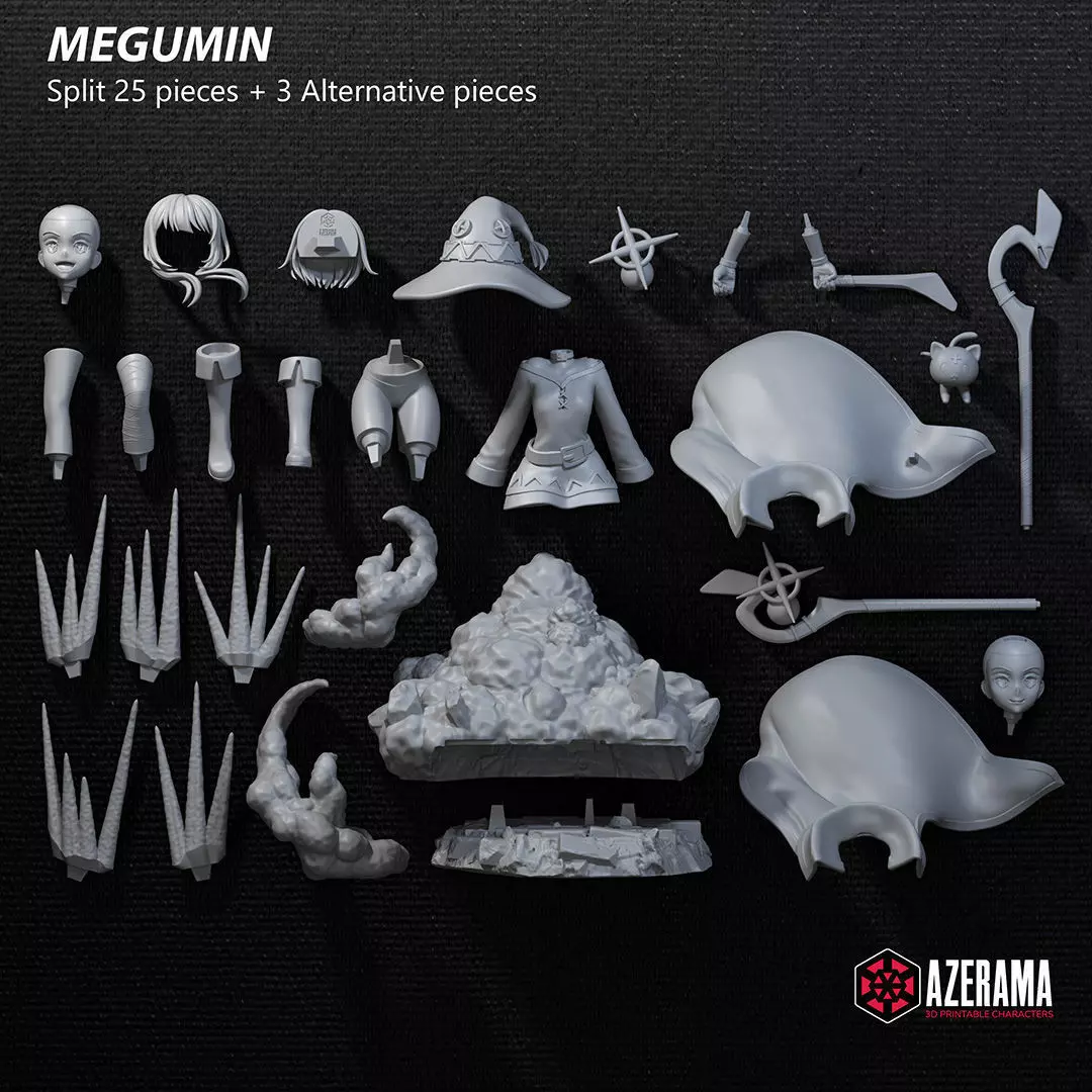 Megumin STL Ready for 3D Printing 3D print model_14