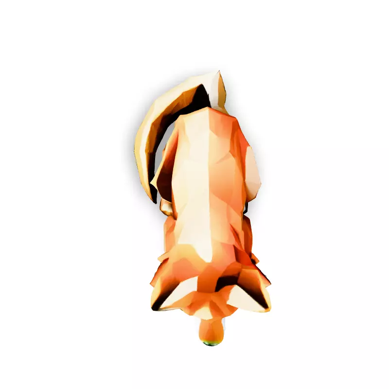 Low Poly Sitting Fox 3D Model Low-poly 3D model_7