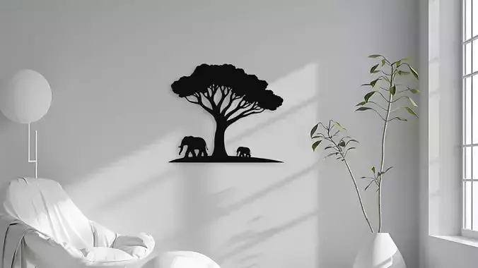 African Savanna Silhouette