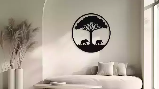 African Savannah Scene Wall Art