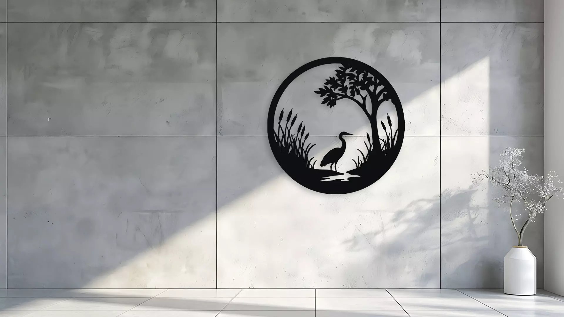 Heron in Marsh Wall Decor 3D model