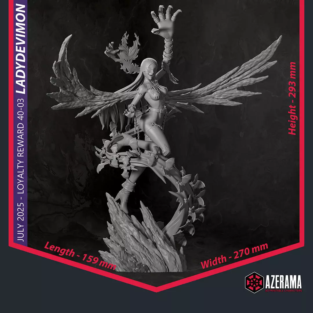 LadyDevimon STL Ready for 3D Printing 3D print model_9