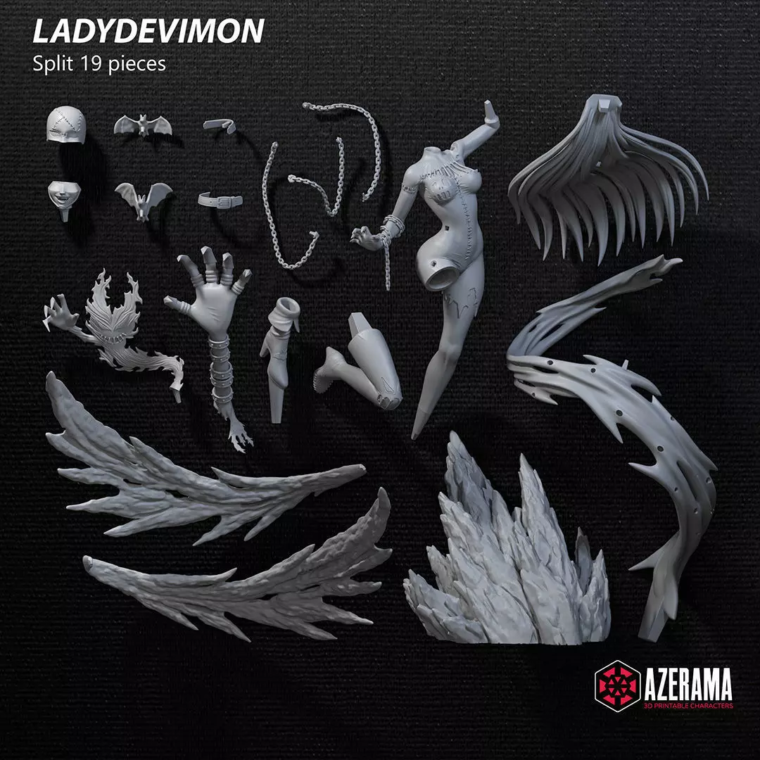 LadyDevimon STL Ready for 3D Printing 3D print model_10