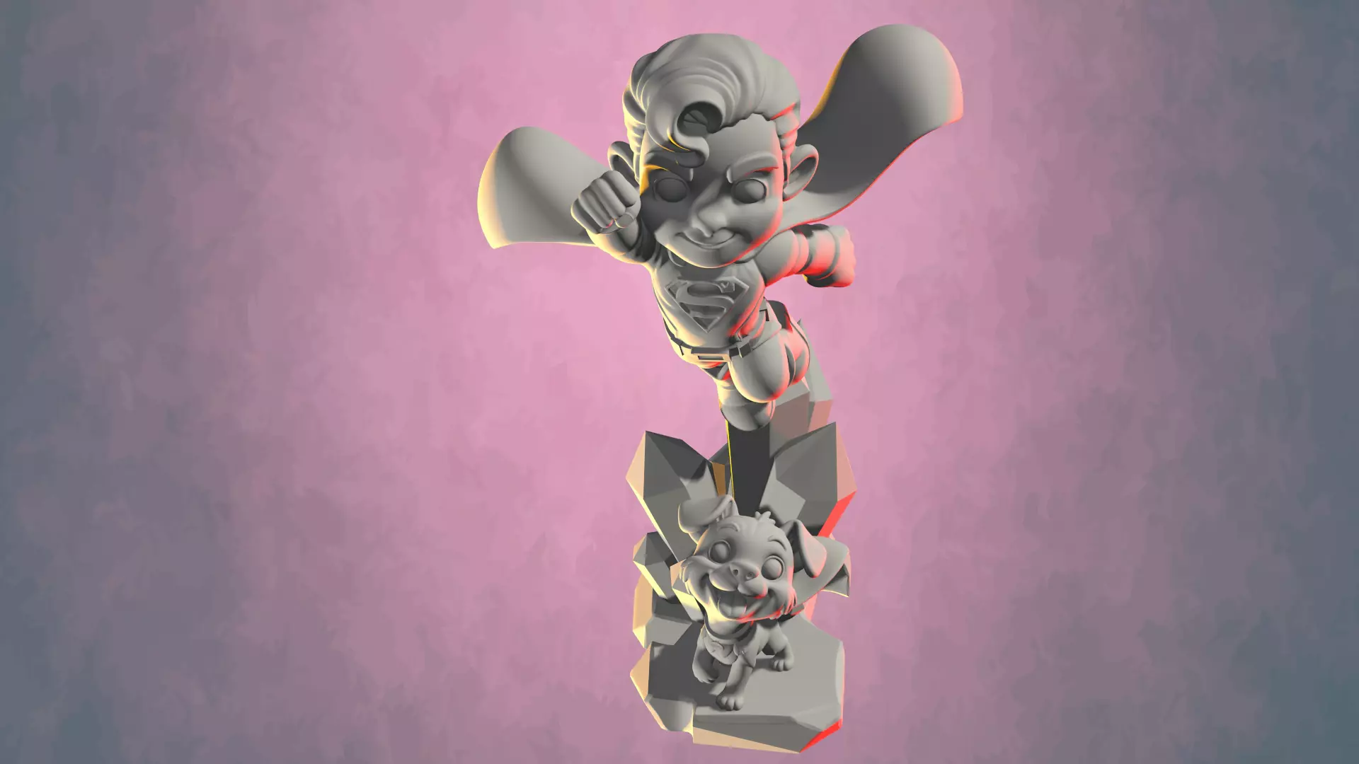 Superman et krypto DC comic 3D print model_15