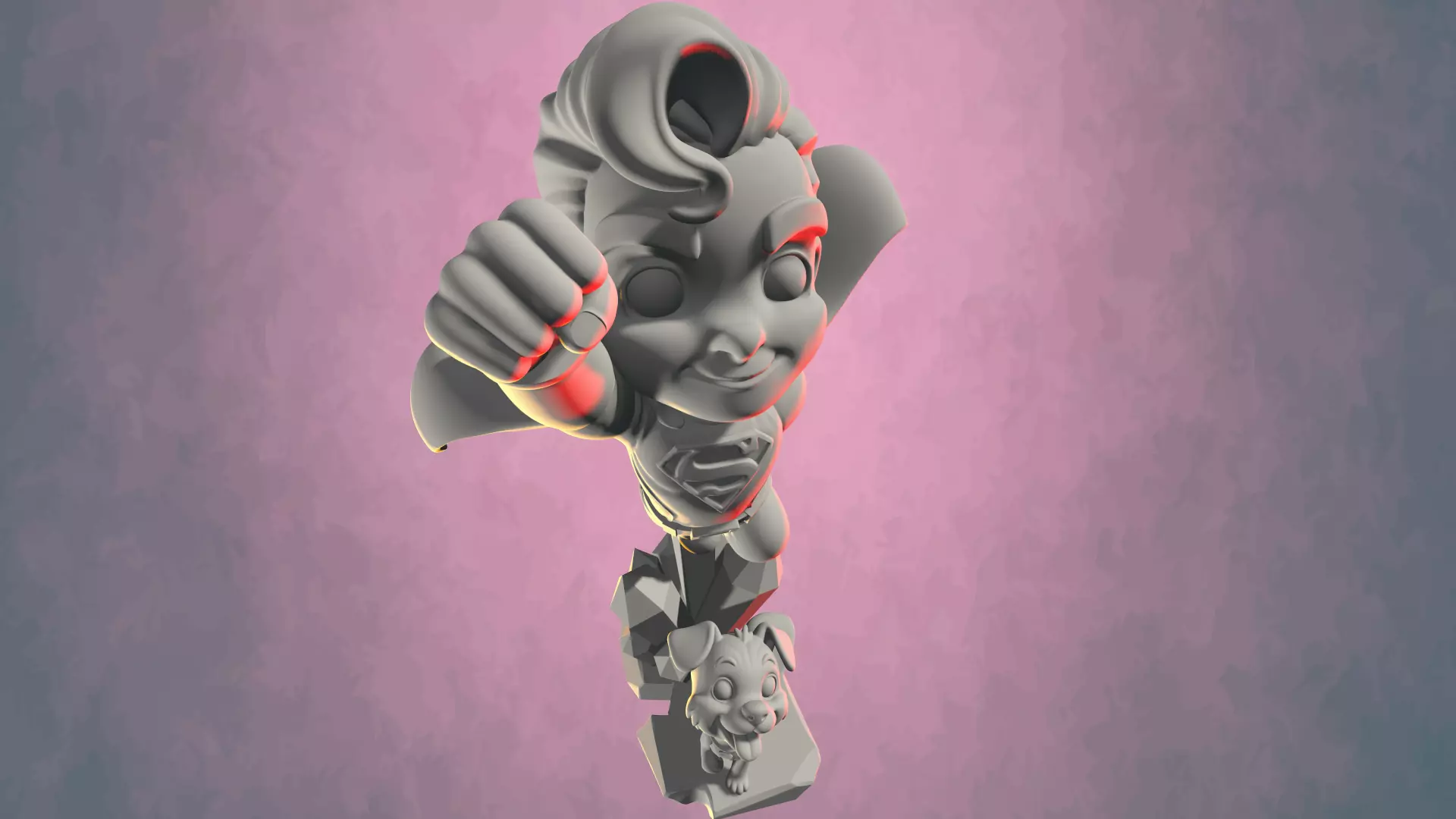 Superman et krypto DC comic 3D print model_17