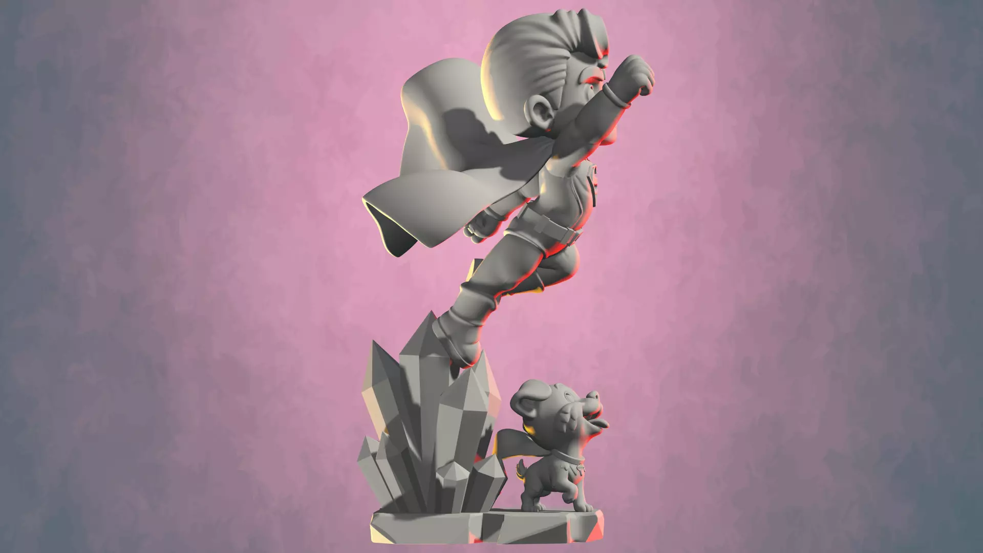 Superman et krypto DC comic 3D print model_13