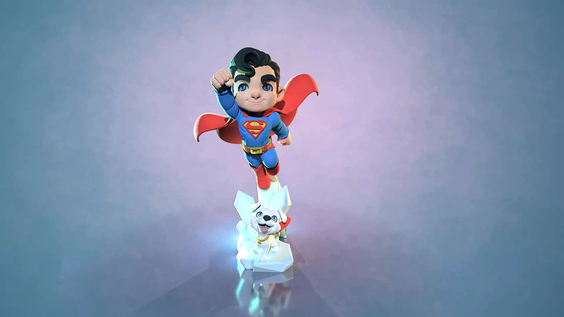 Superman et krypto DC comic 3D print model_19
