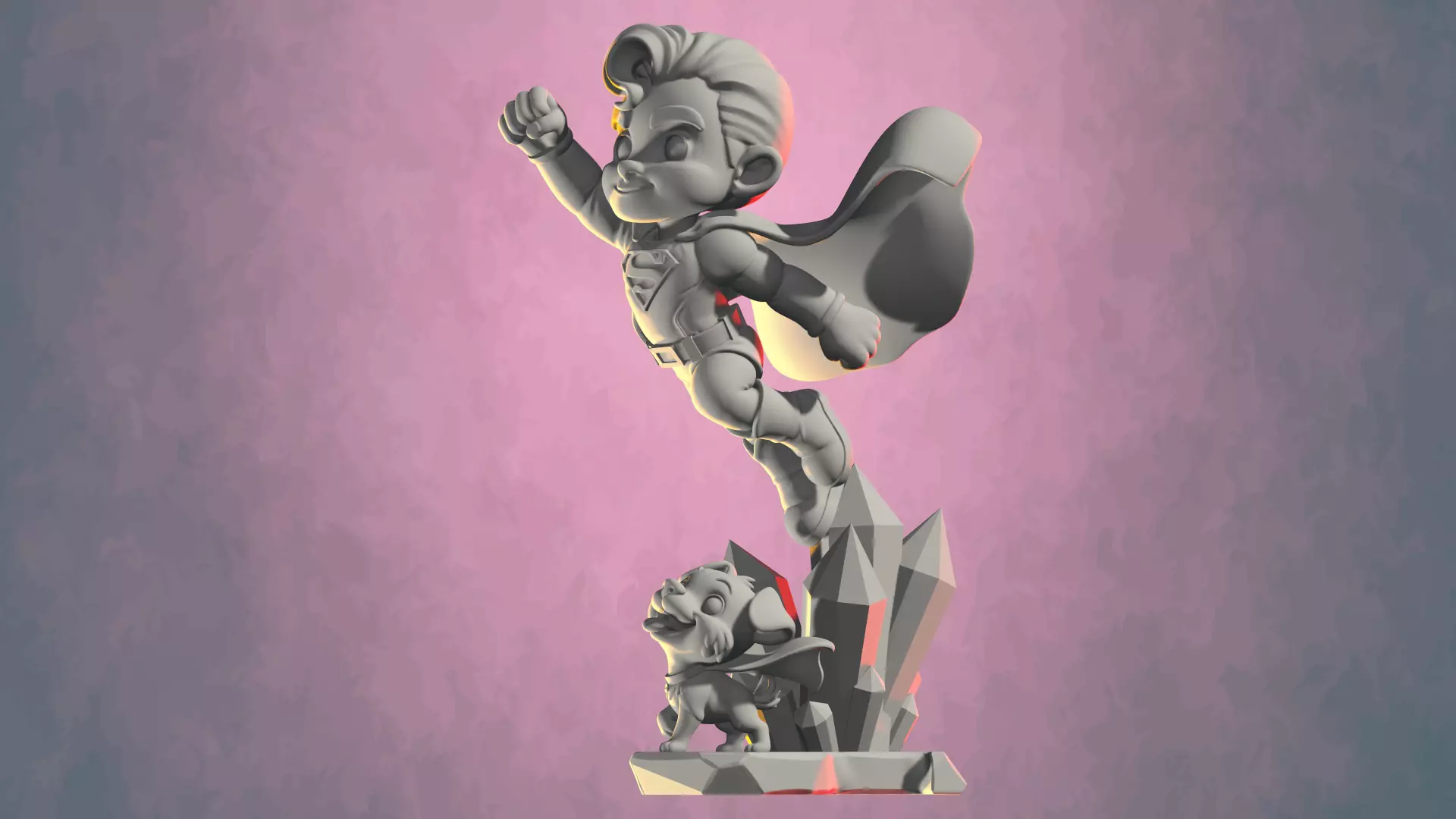 Superman et krypto DC comic 3D print model_9