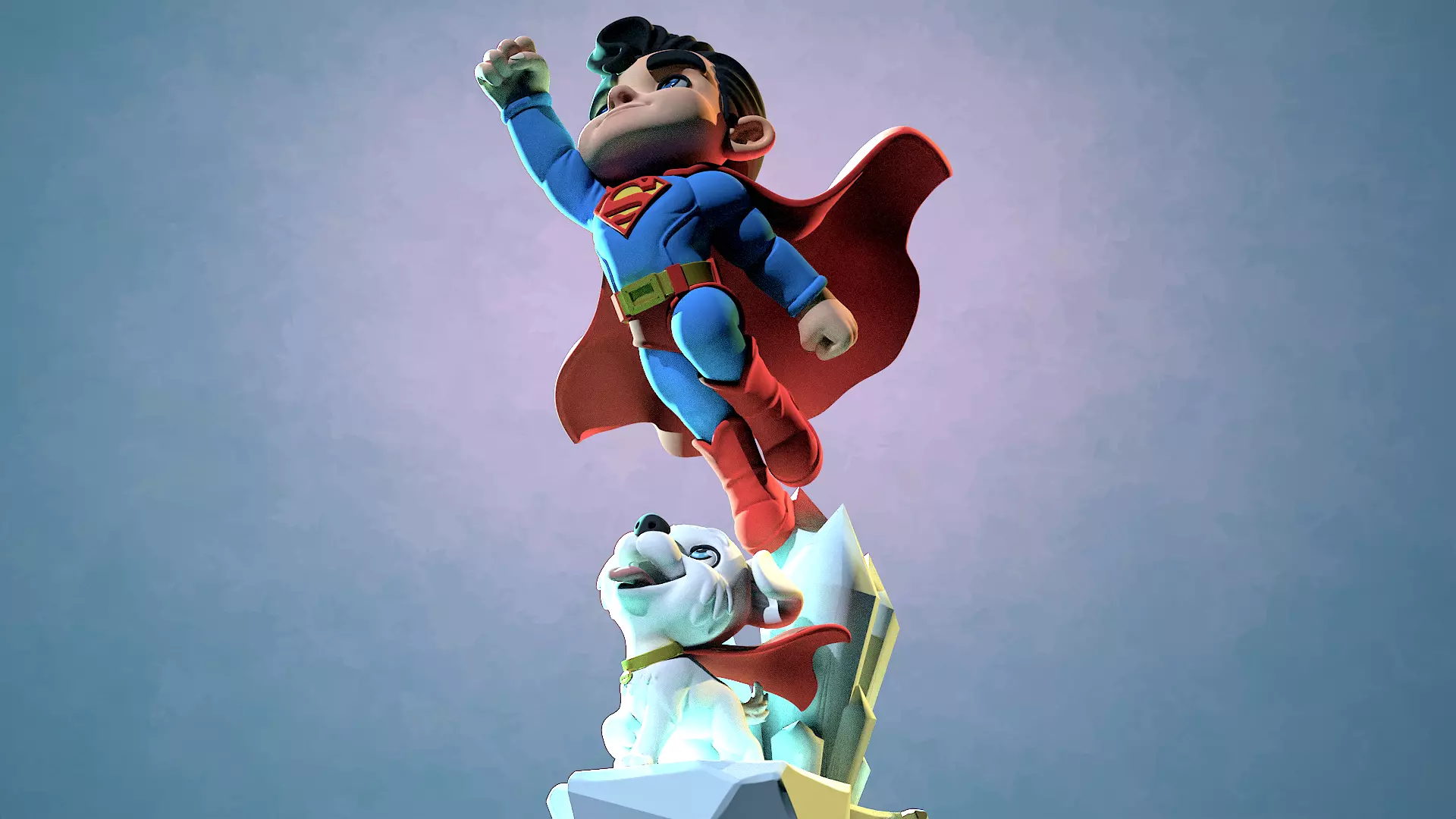 Superman et krypto DC comic 3D print model_14