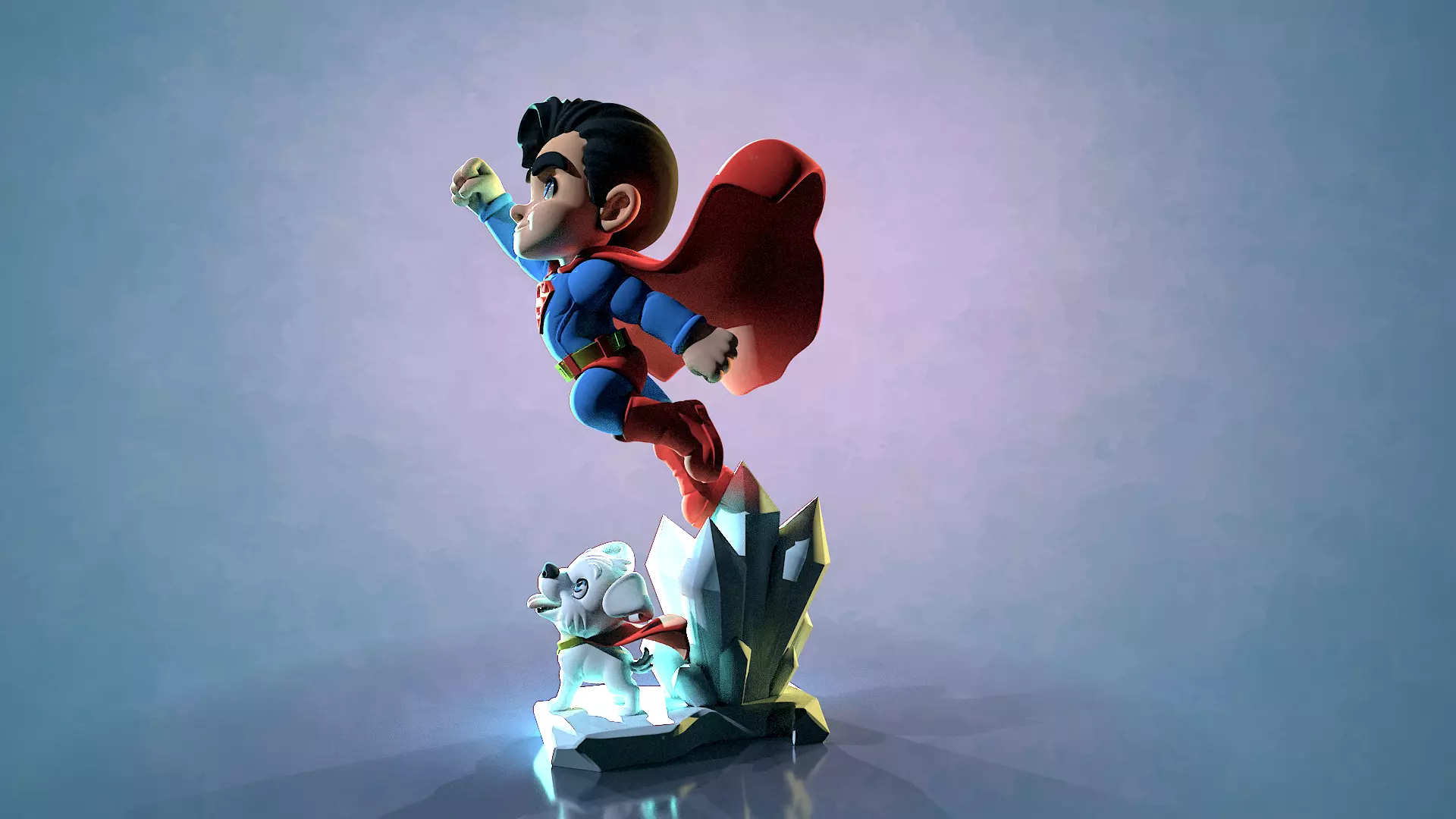 Superman et krypto DC comic 3D print model_8