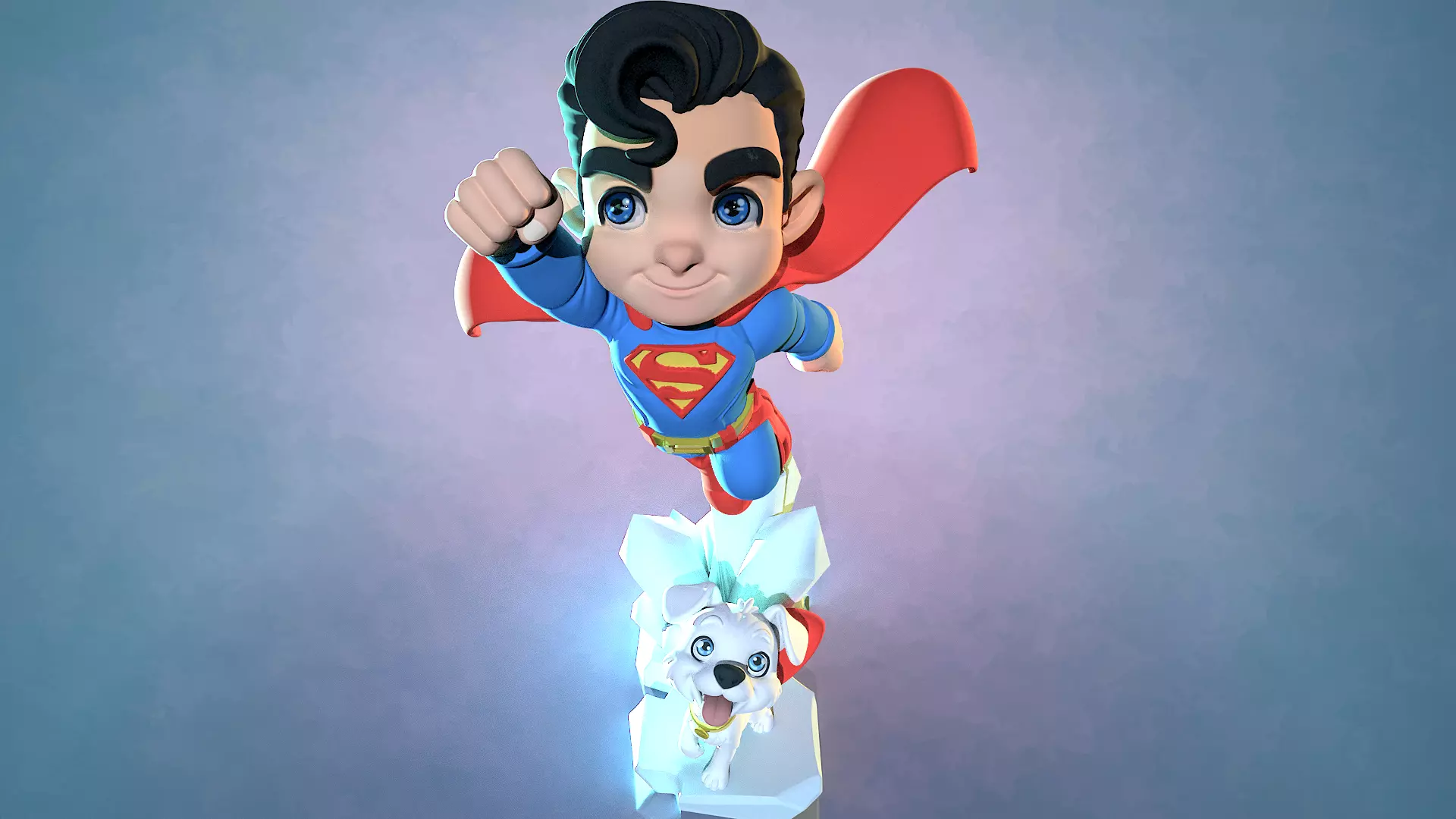 Superman et krypto DC comic 3D print model_0