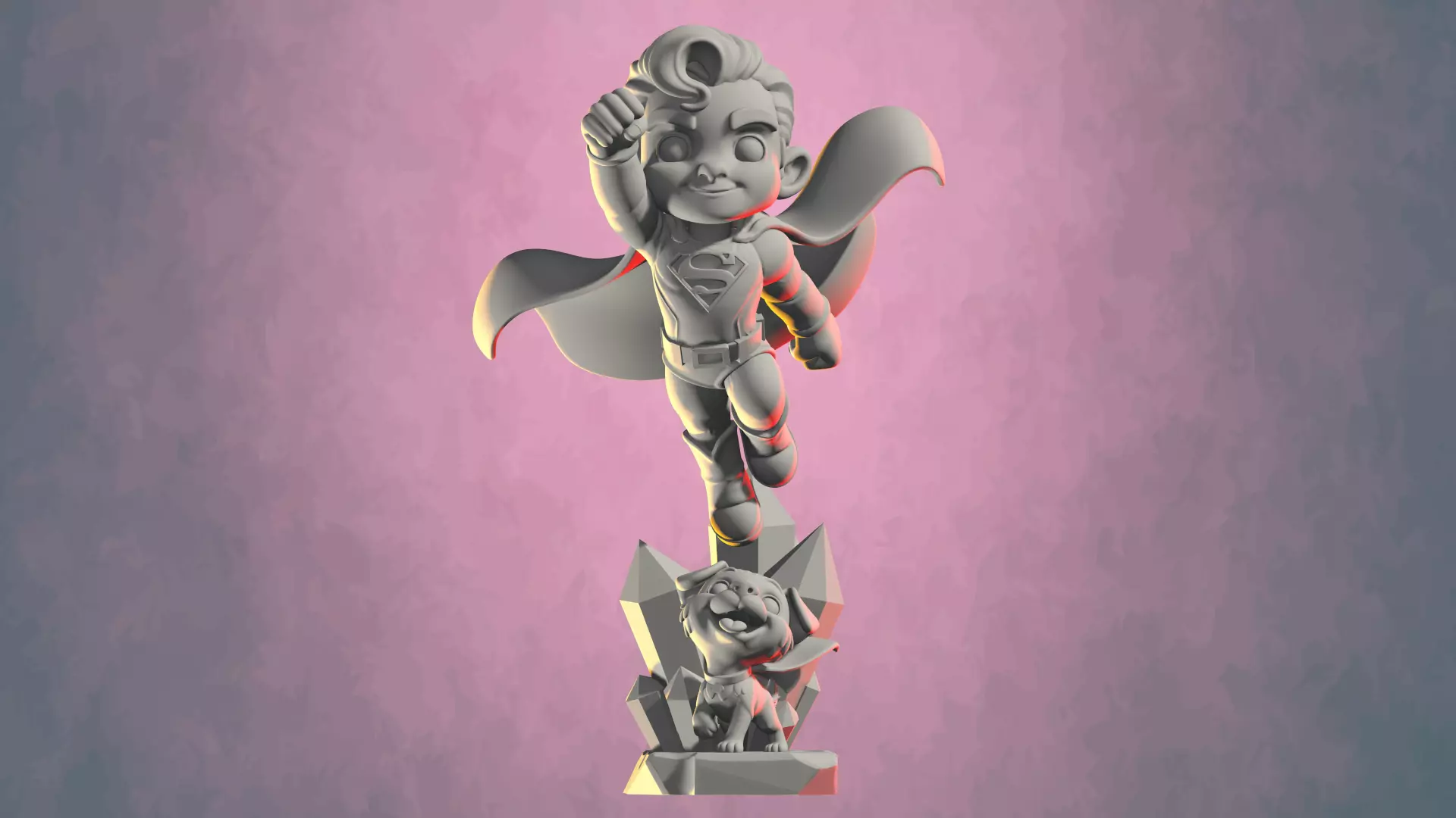 Superman et krypto DC comic 3D print model_7